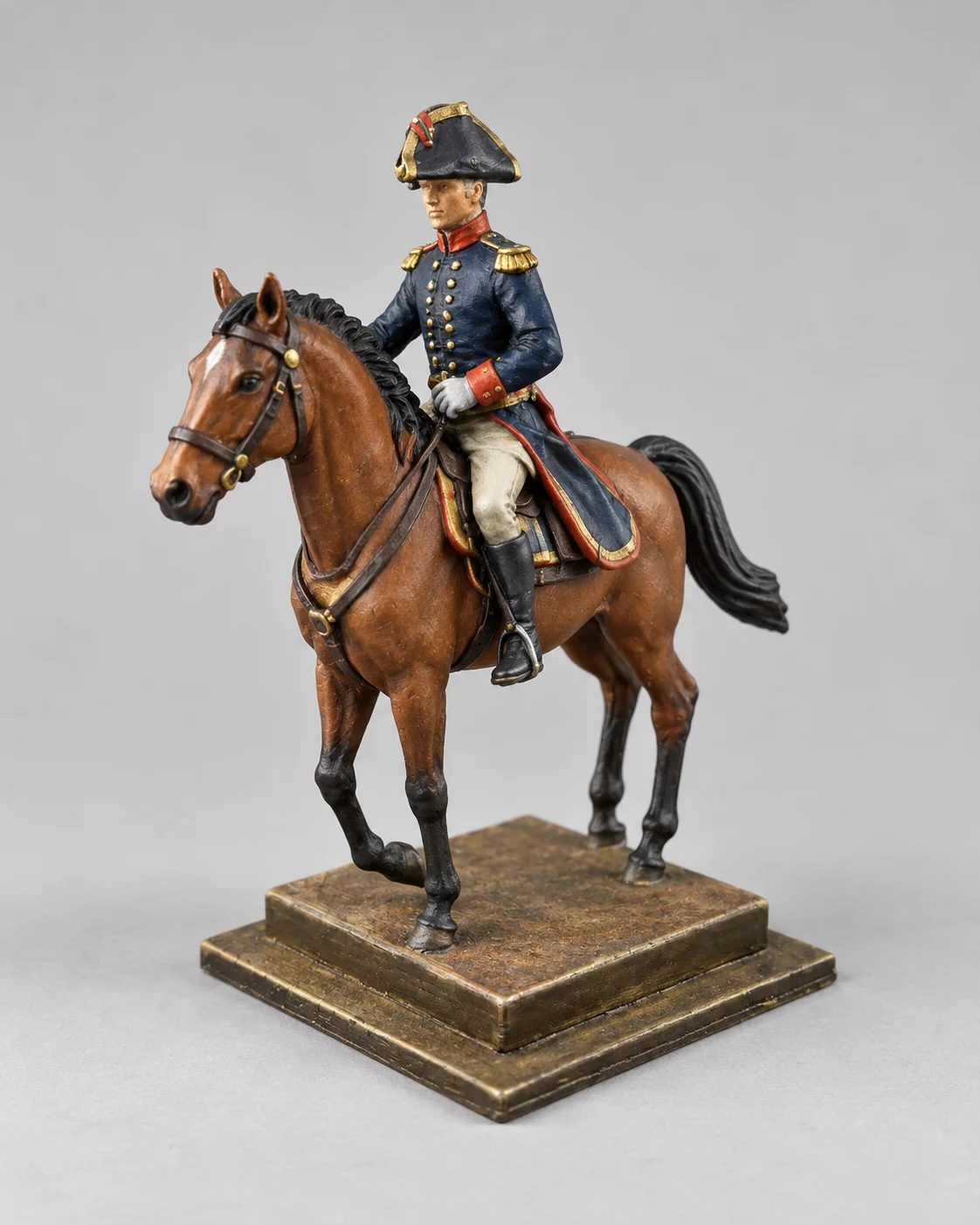 18th-Century Mounted Officer Figurine